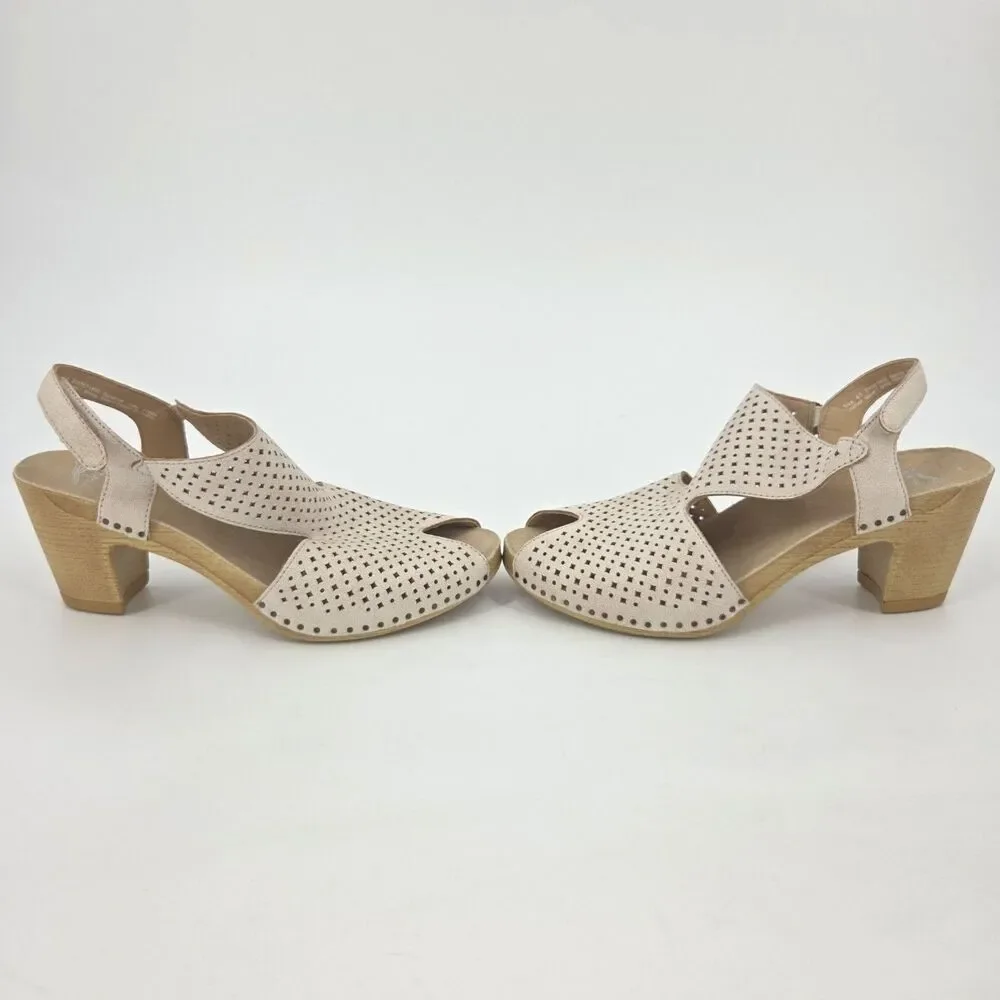 Dansko Teagan Leather Sandals Womens Size 41 White Slingback Neutral  Granny